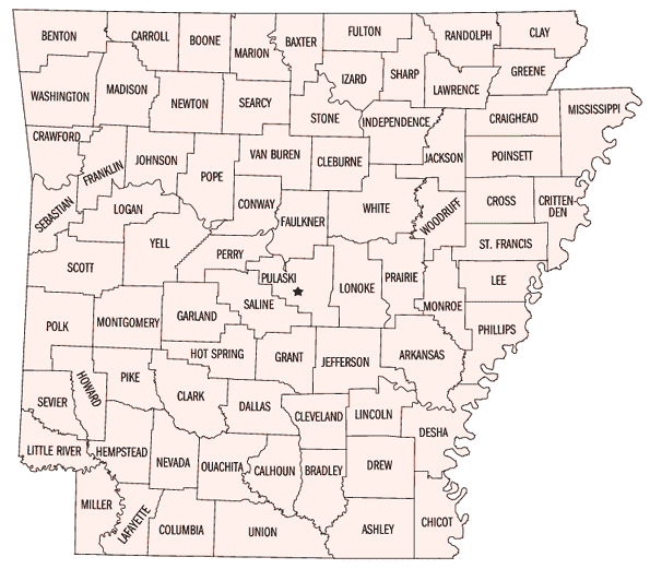 Map Of Arkansas Counties